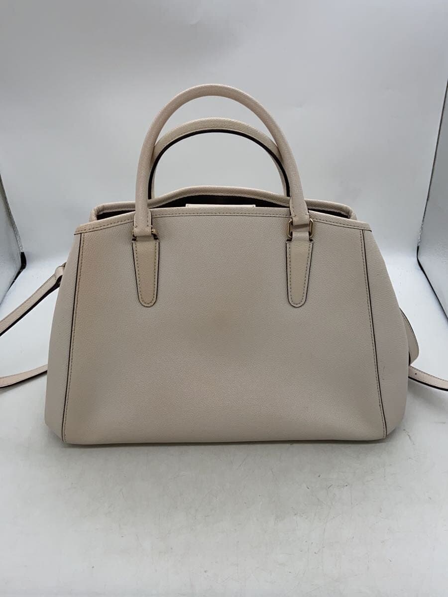 COACH handbag leather beige F57527 3