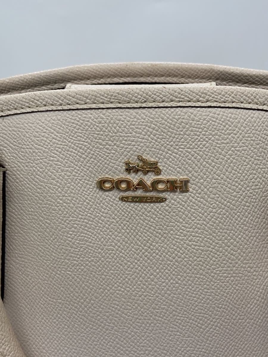COACH handbag leather beige F57527 5