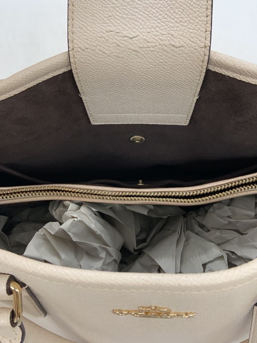 COACH handbag leather beige F57527 6