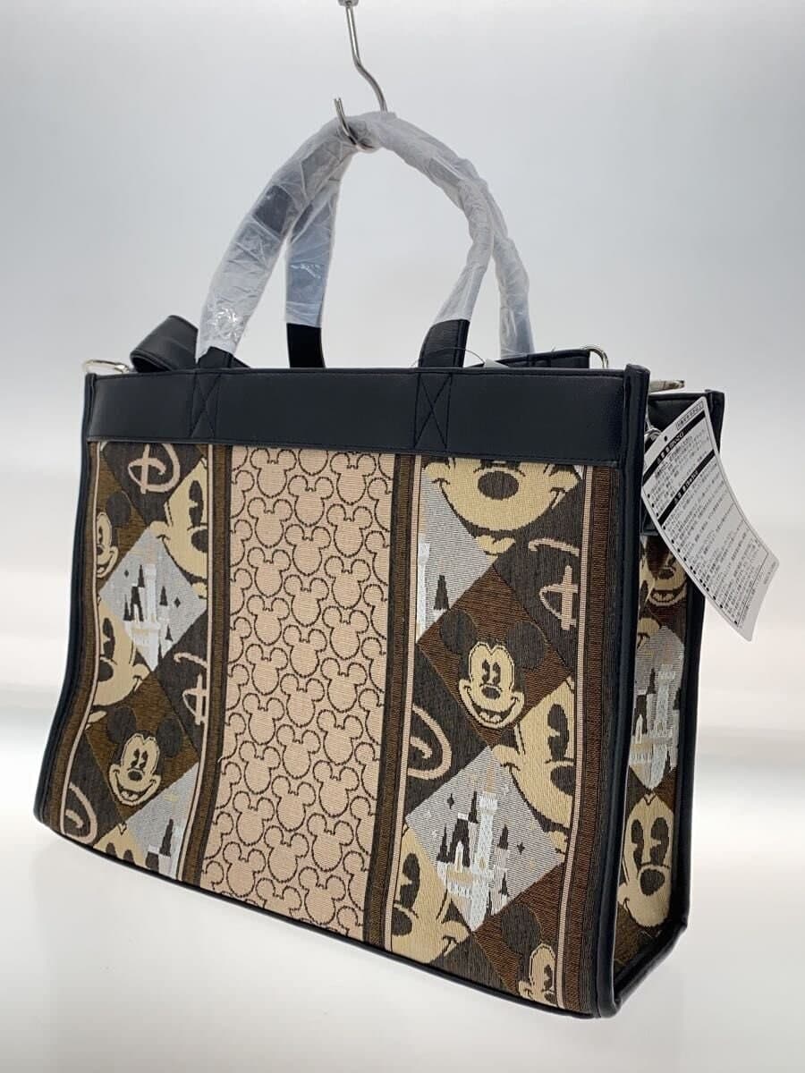 Disney RESORT Mickey Jacquard weave 2WAY Tote bag -- BEG 2