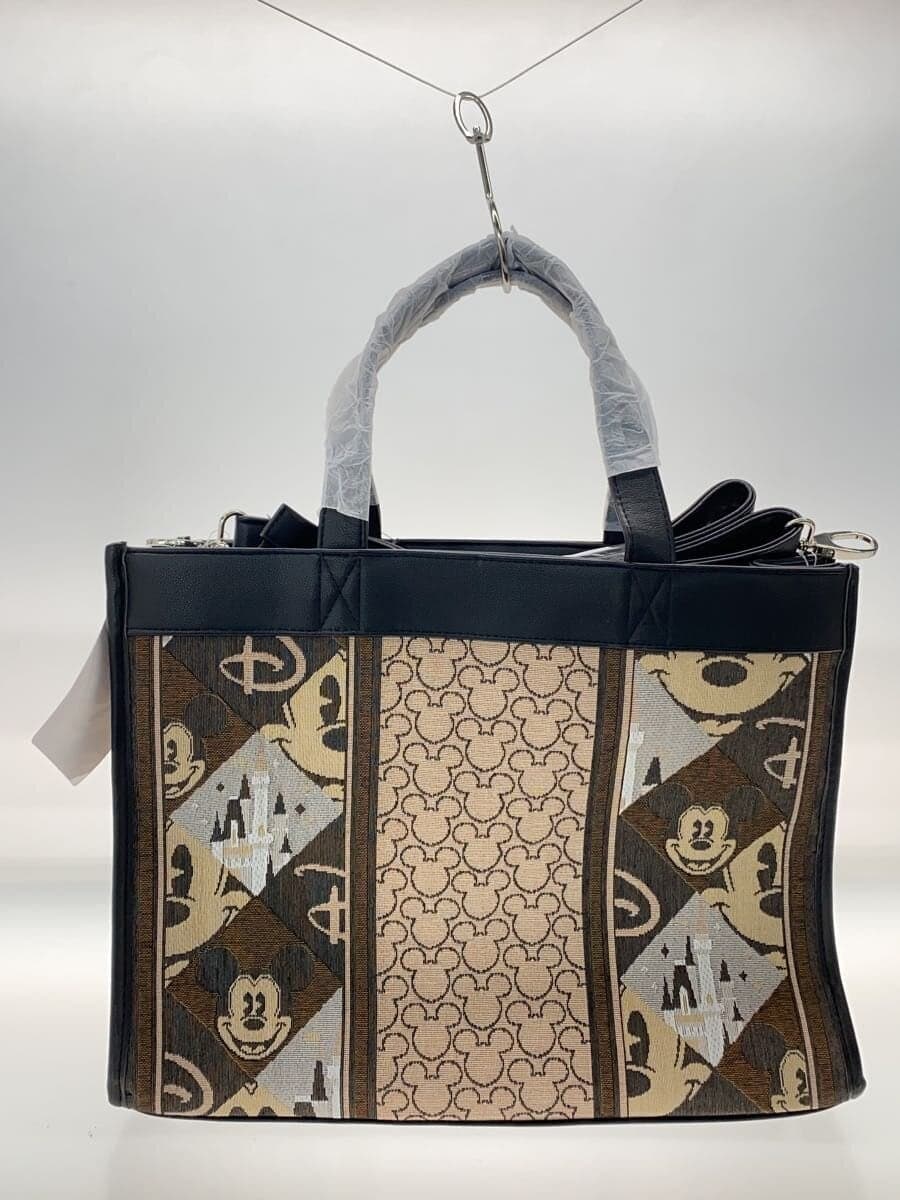 Disney RESORT Mickey Jacquard weave 2WAY Tote bag -- BEG 3