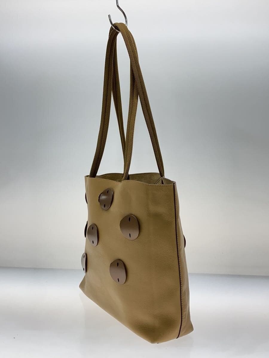 PRADA tote bag leather beige plain 2