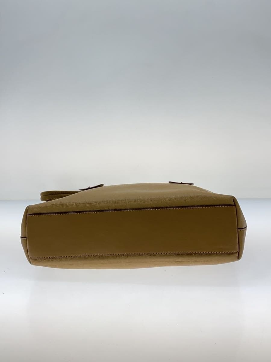 PRADA tote bag leather beige plain 4