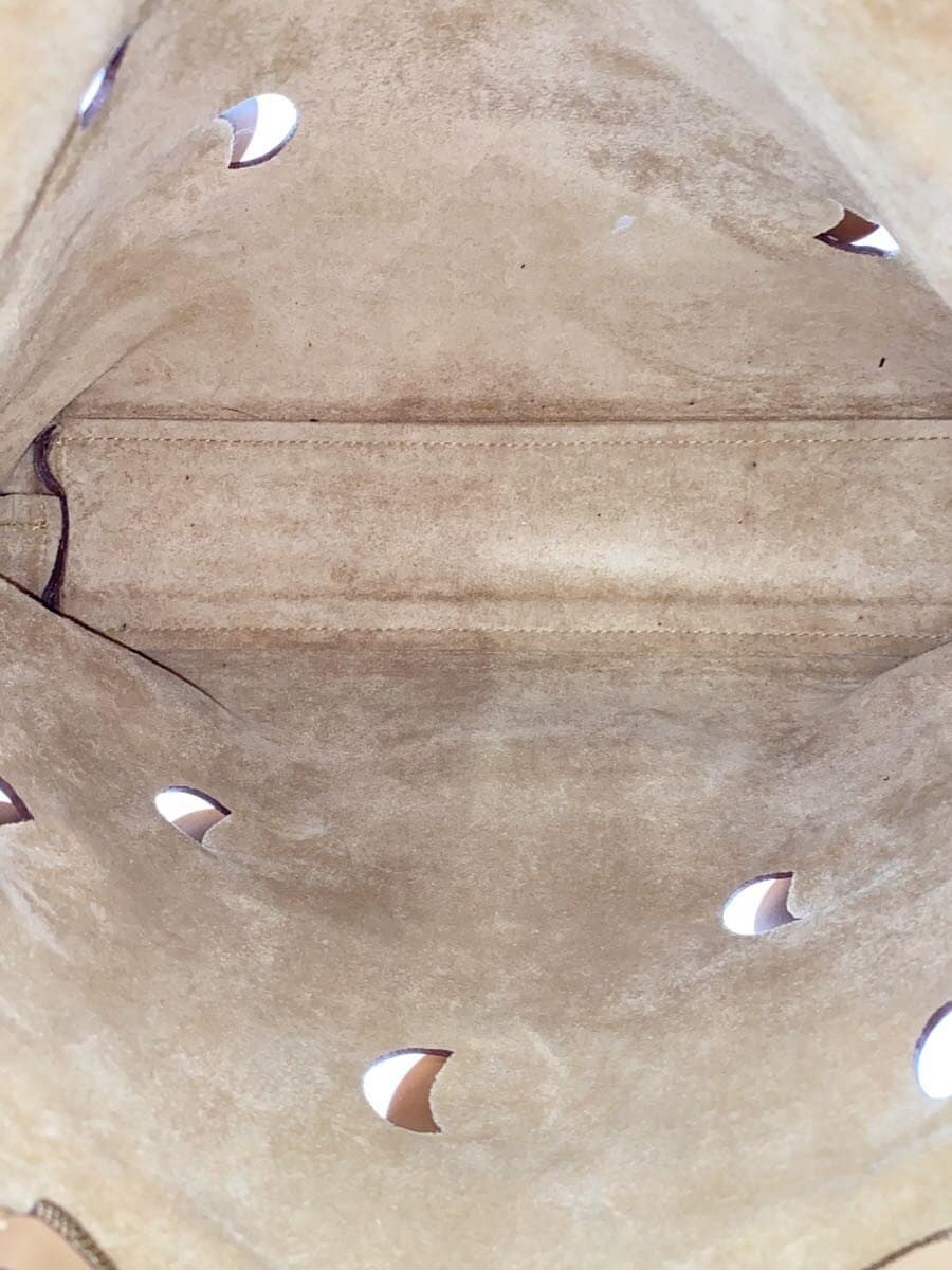 PRADA tote bag leather beige plain 6