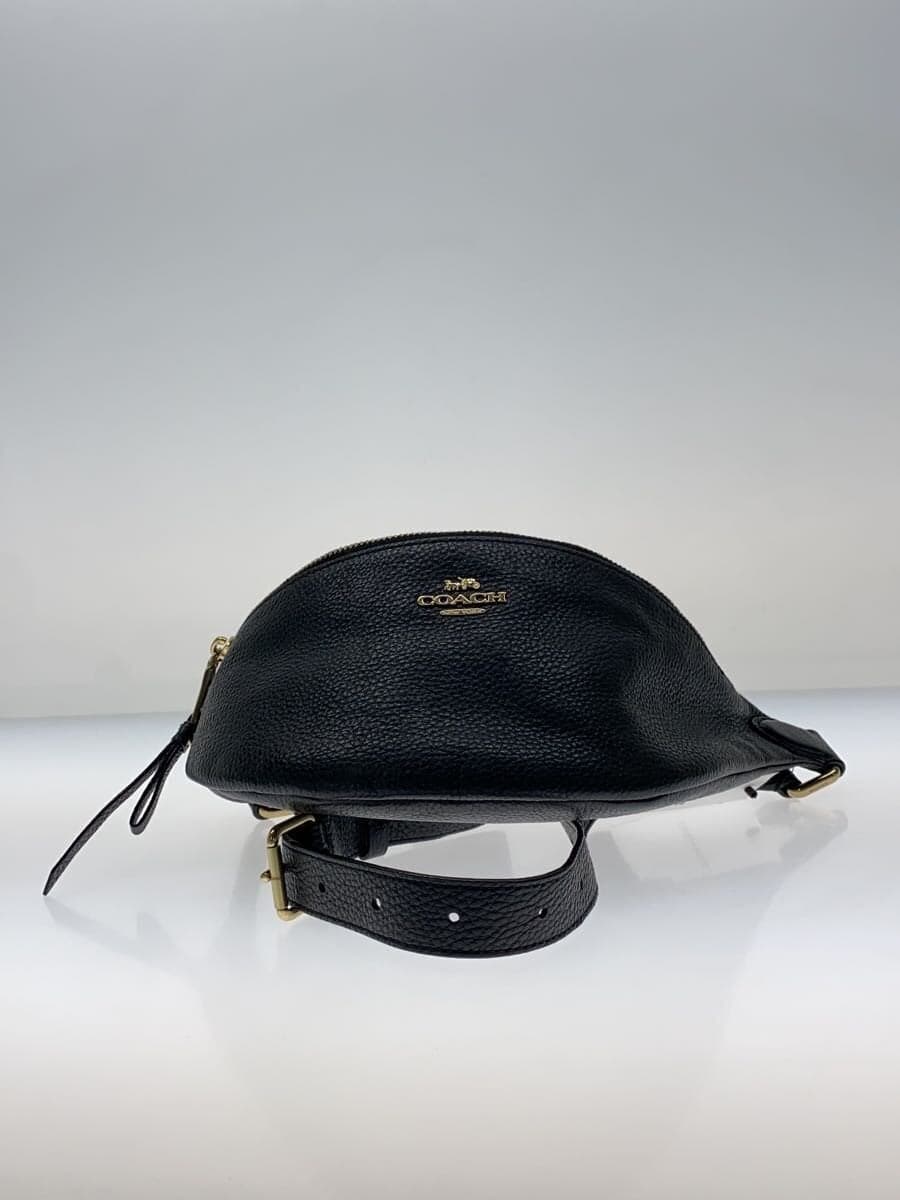 COACH Waist Bag Leather Black Plain F48738 4