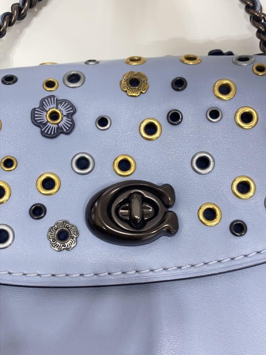 COACH Shoulder Bag_All Leather Leather BLU 7