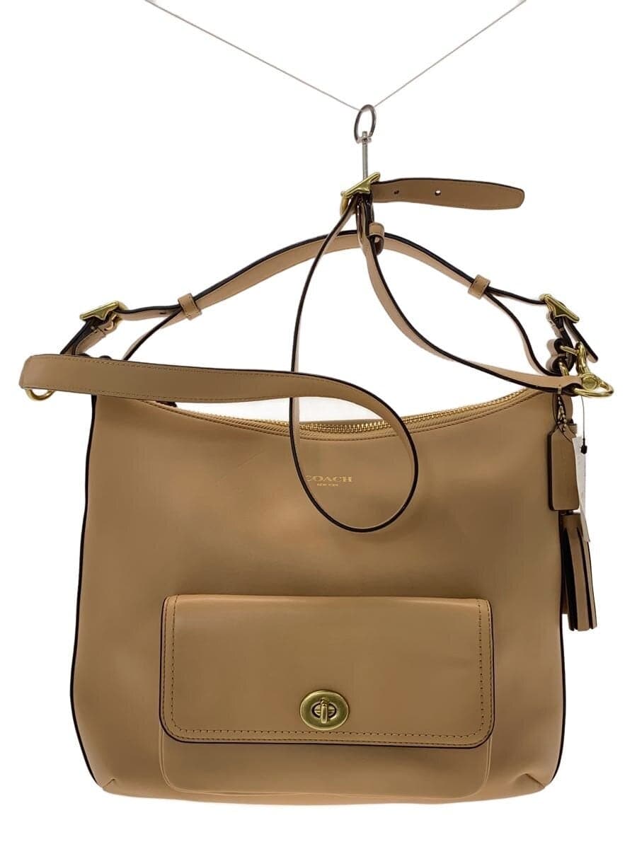 COACH2WAY Shoulder Bag Leather BEG Solid 22381