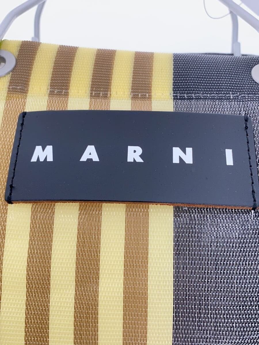 MARNI Stripe Mesh Tote Bag -- GRN×BRW×GRY Stripe 5