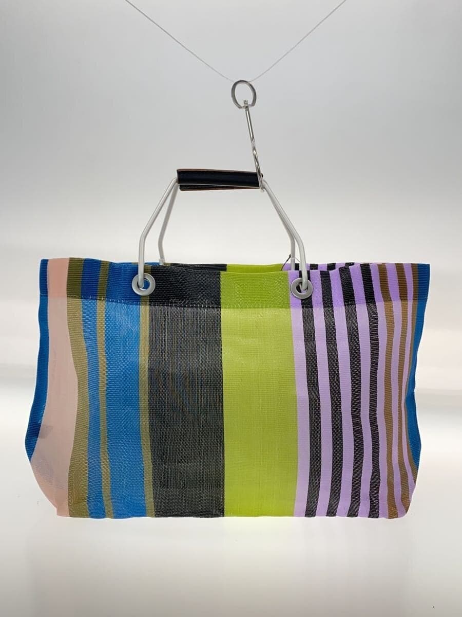 MARNI Stripe Mesh Tote Bag -- PUP×GRN×BLU Stripe 3