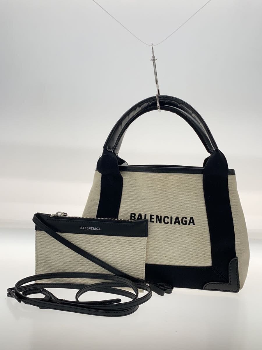 BALENCIAGA Tote Bag Canvas WHT Plain 390346.1081.U.528147