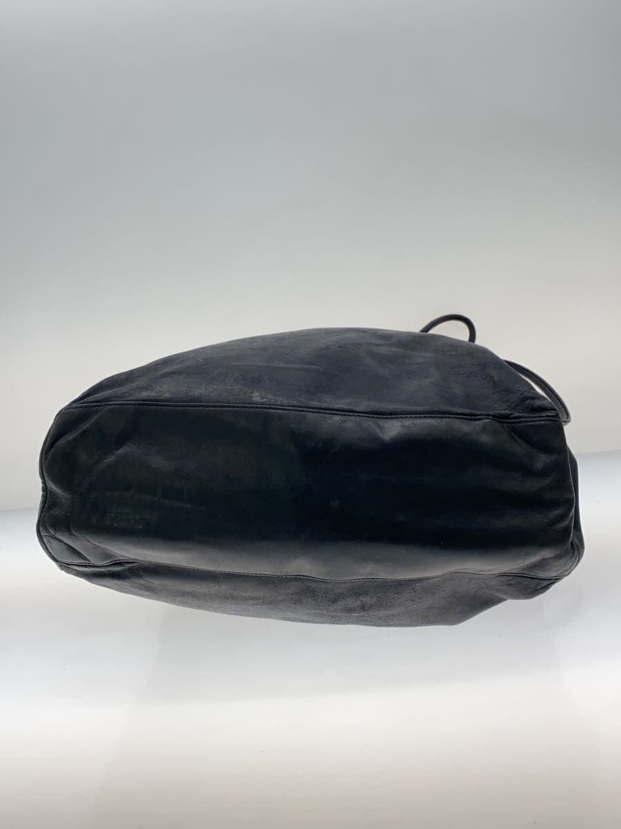 PRADA tote bag leather black plain all leather 4