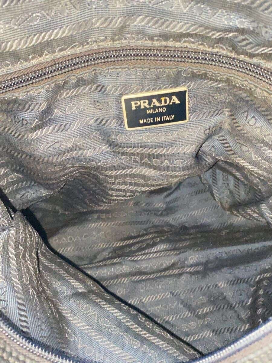 PRADA tote bag leather black plain all leather 6