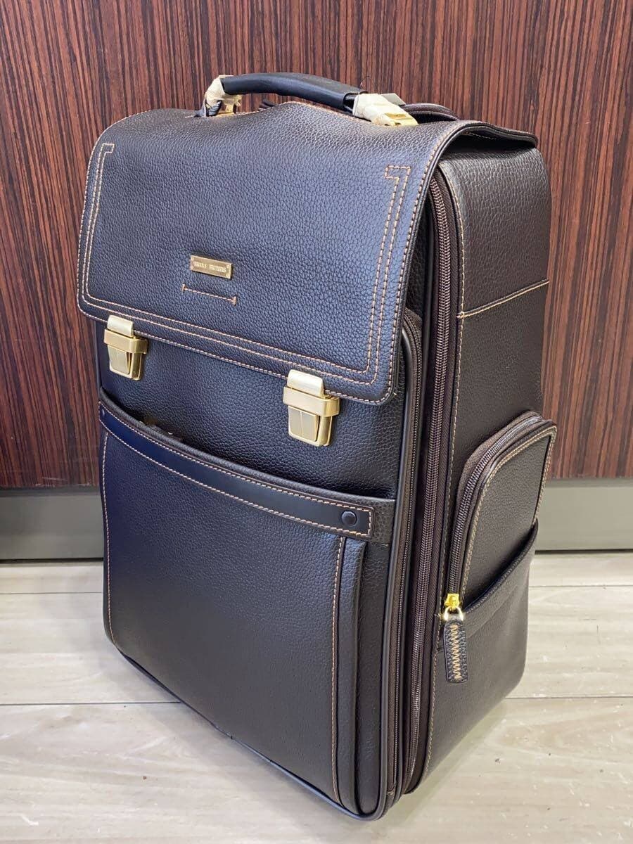 BROOKS BROTHERS Padlock with Key Travel Carry Leather BRW Solid 2