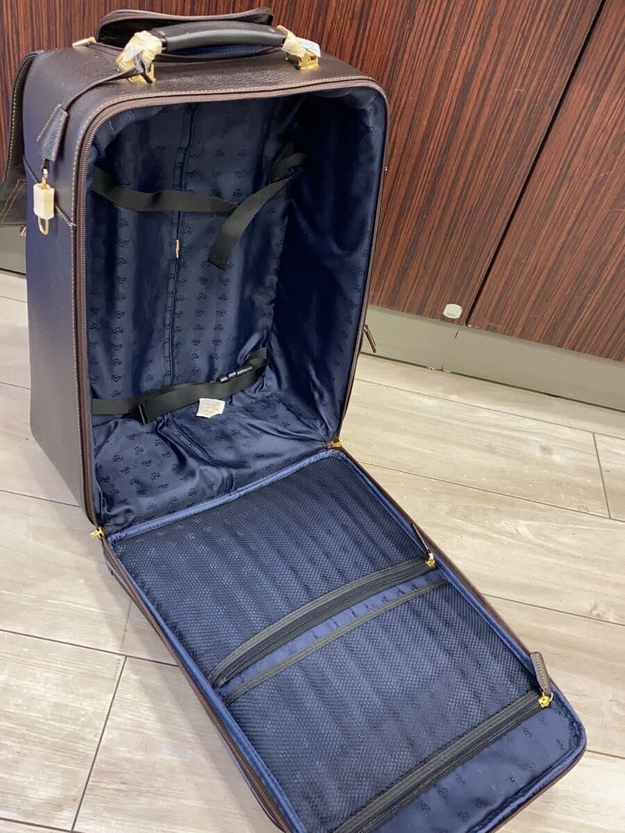 BROOKS BROTHERS Padlock with Key Travel Carry Leather BRW Solid 4