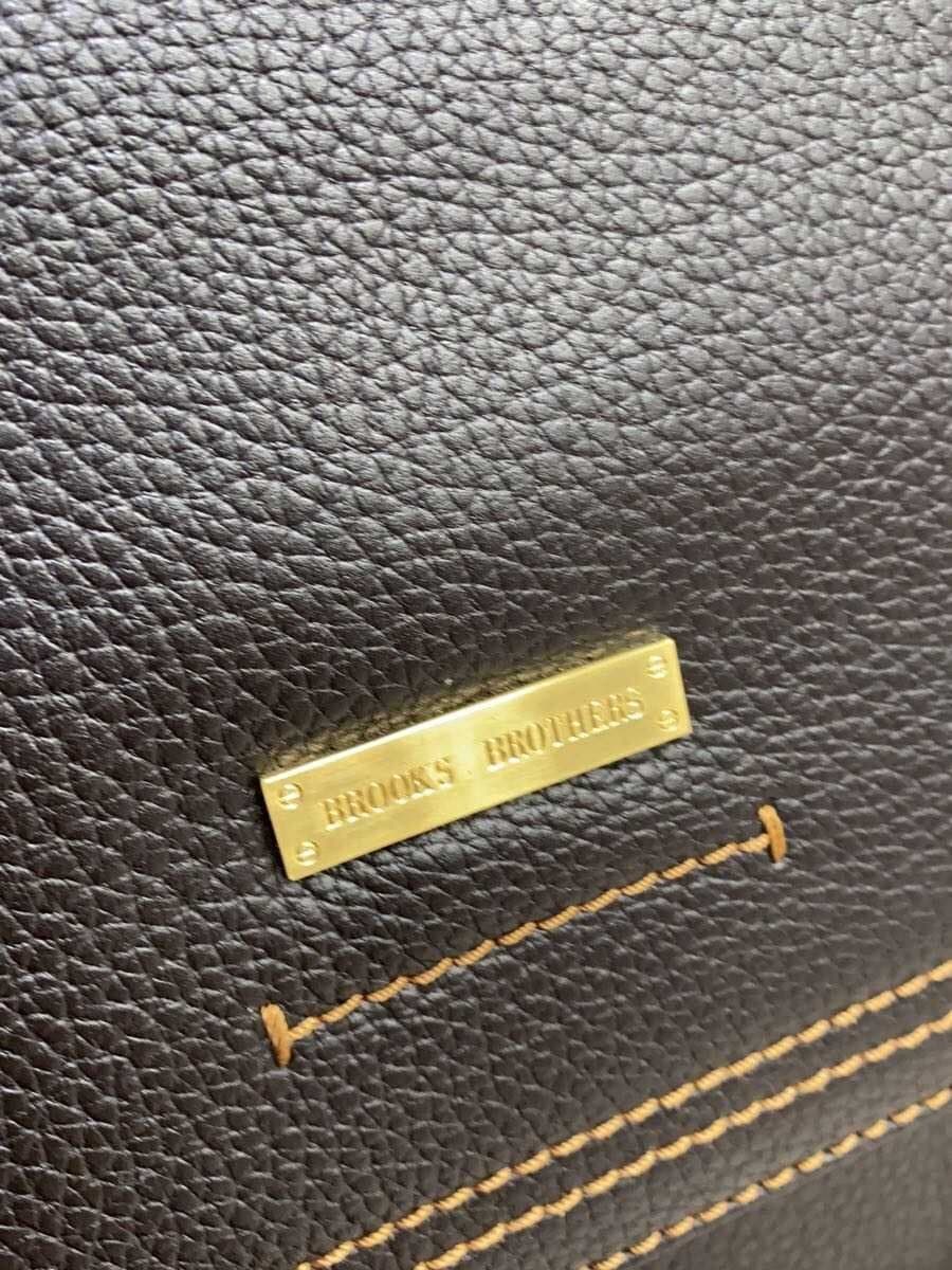 BROOKS BROTHERS Padlock with Key Travel Carry Leather BRW Solid 5