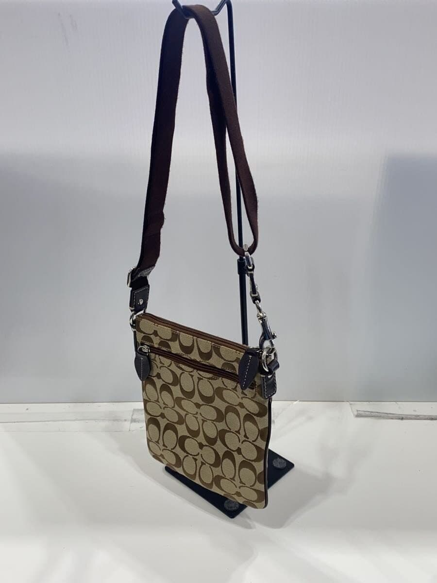 COACH Shoulder Bag Canvas KHK Monogram Crossbody Signature 2