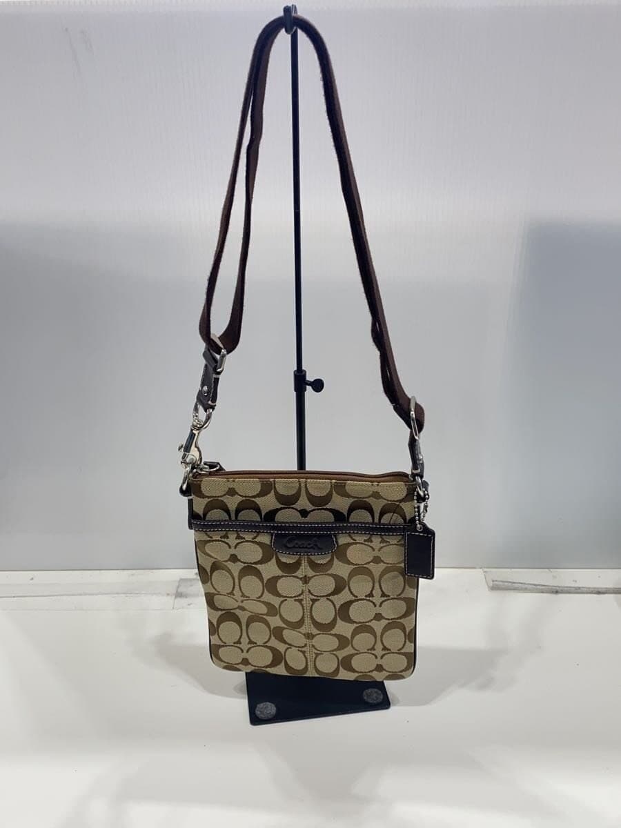 COACH Shoulder Bag Canvas KHK Monogram Crossbody Signature 3