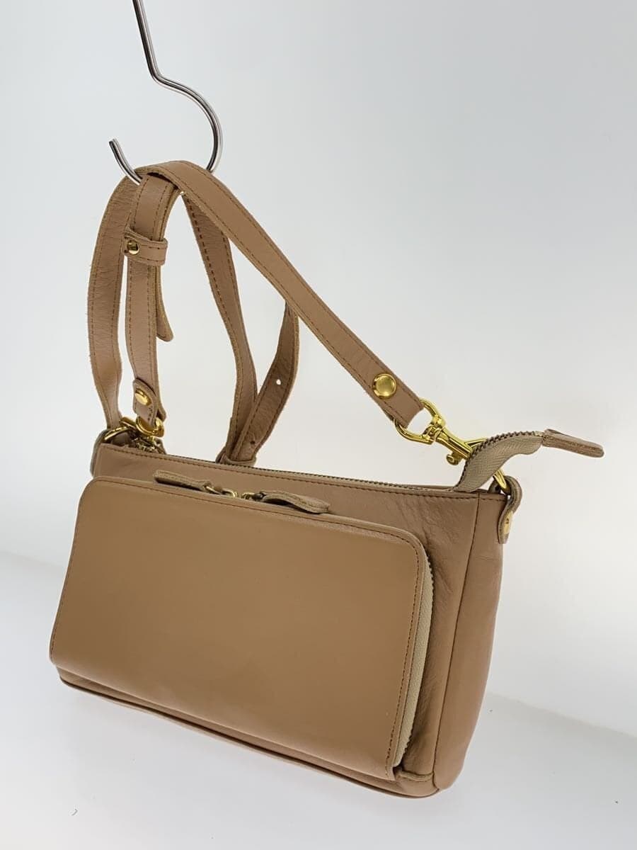 REGALO Shoulder Bag Leather BEG 2