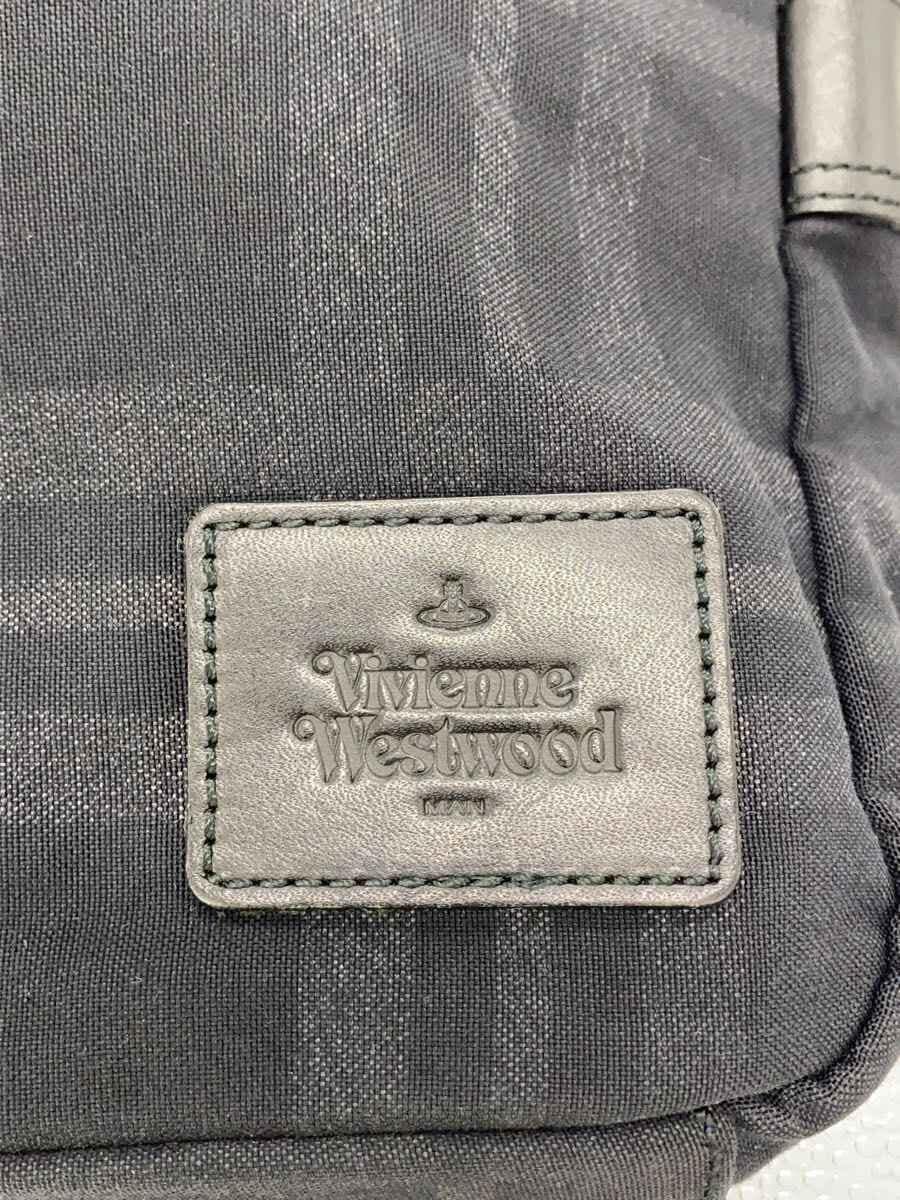 Vivienne Westwood MAN Shoulder Bag Nylon BLK Check Leather Contrast 4