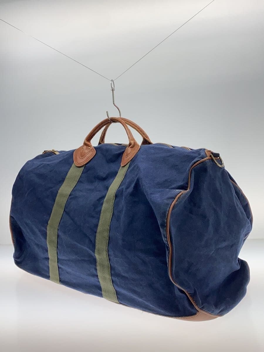 L.L.Bean80~90s Boston Bag NVY Corner Scuff Leather Contrast Handle Scuff 2