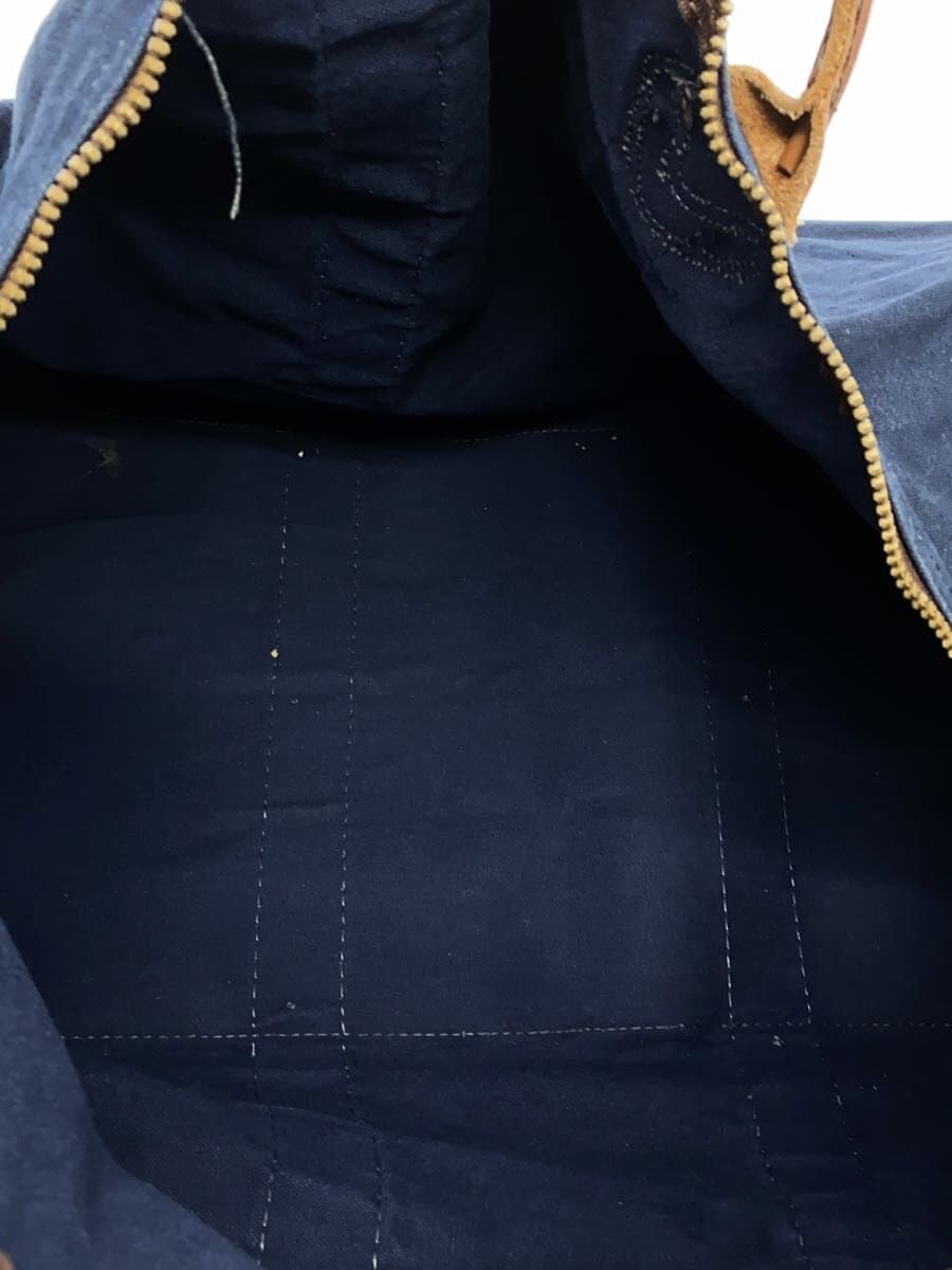 L.L.Bean80~90s Boston Bag NVY Corner Scuff Leather Contrast Handle Scuff 6