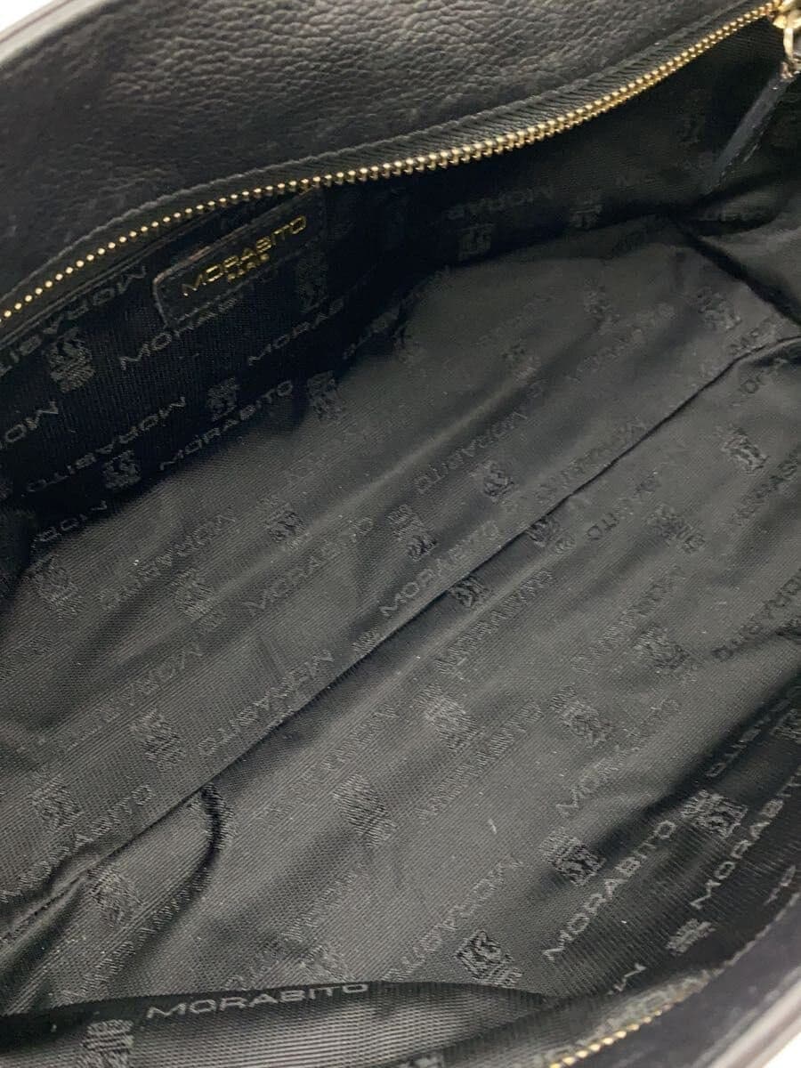 MORABITO Handbag Leather BLK Corner Scuff 6