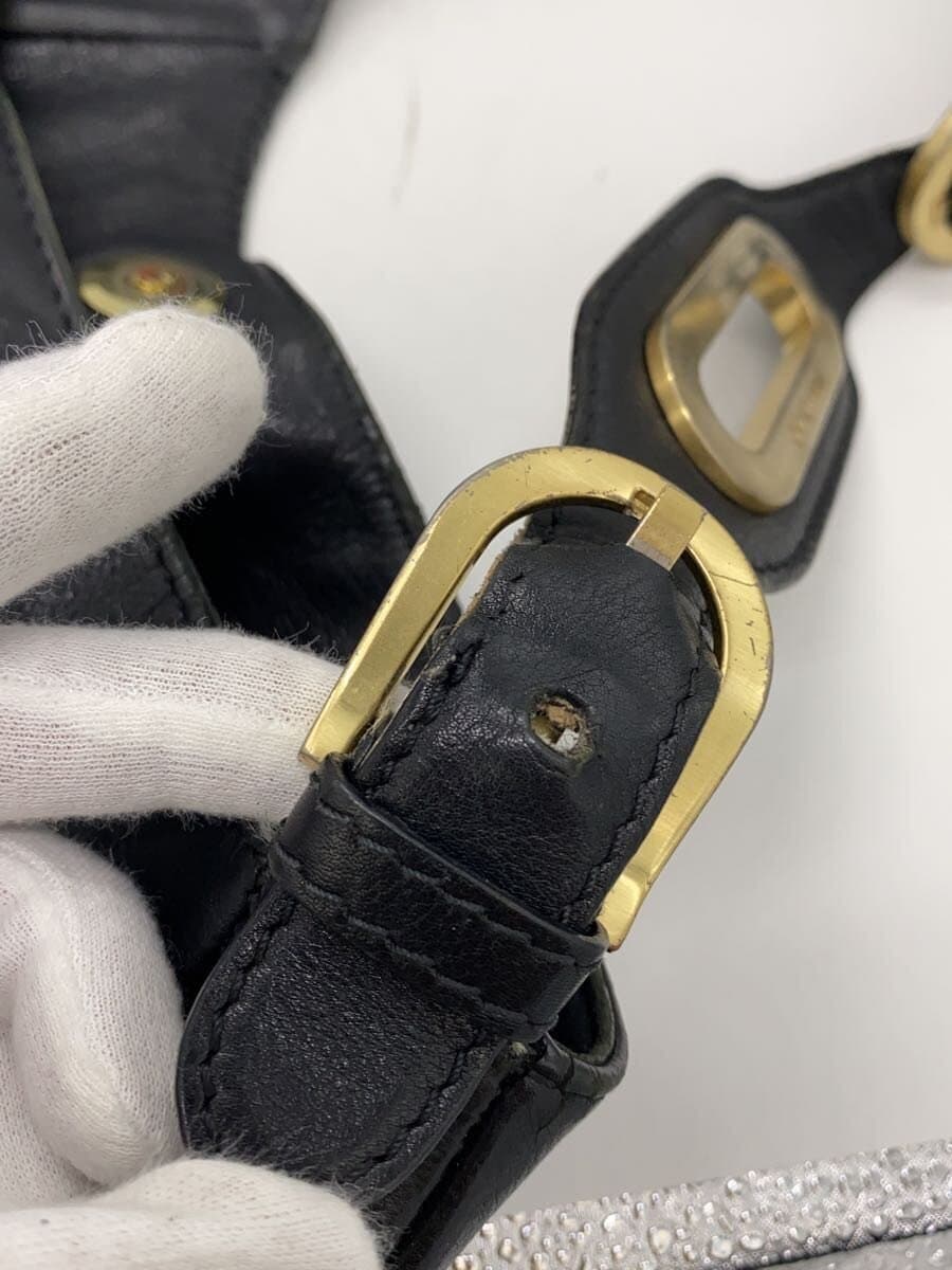 JIMMY CHOO Shoulder Bag Faux Leather BLK 8