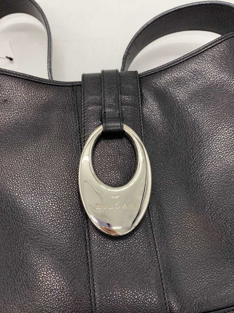 BVLGARI One Shoulder Bag Leather BLK 4