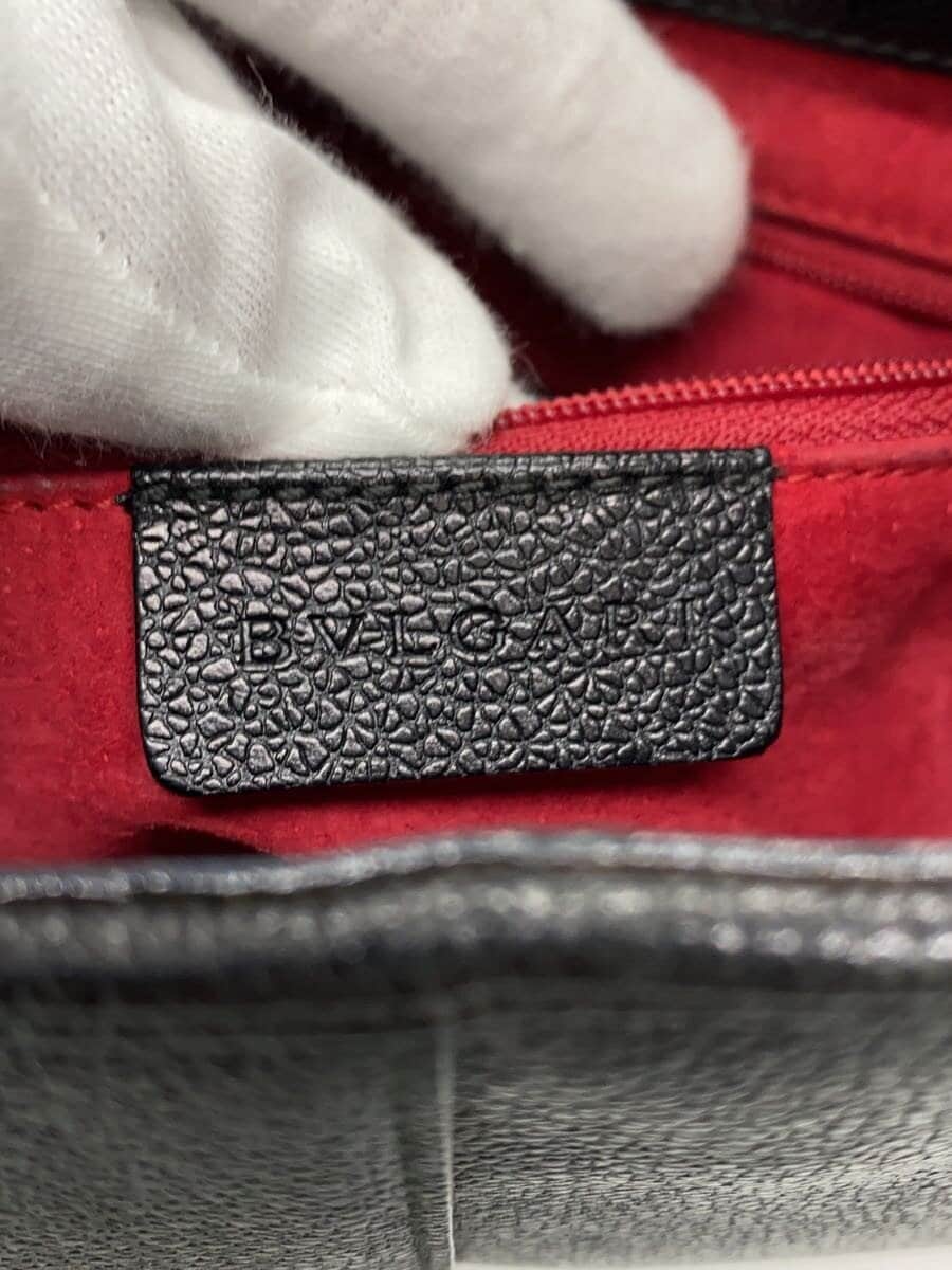 BVLGARI One Shoulder Bag Leather BLK 5