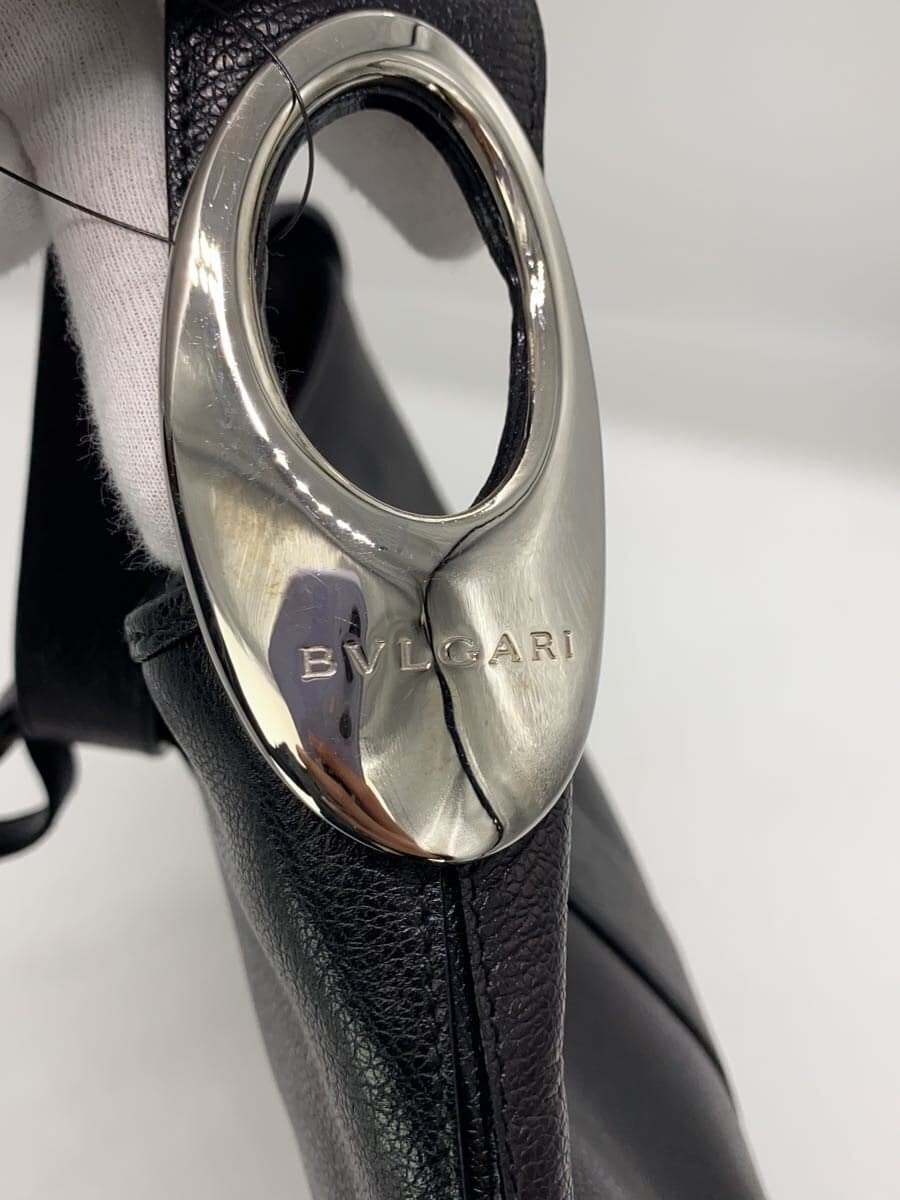 BVLGARI One Shoulder Bag Leather BLK 7