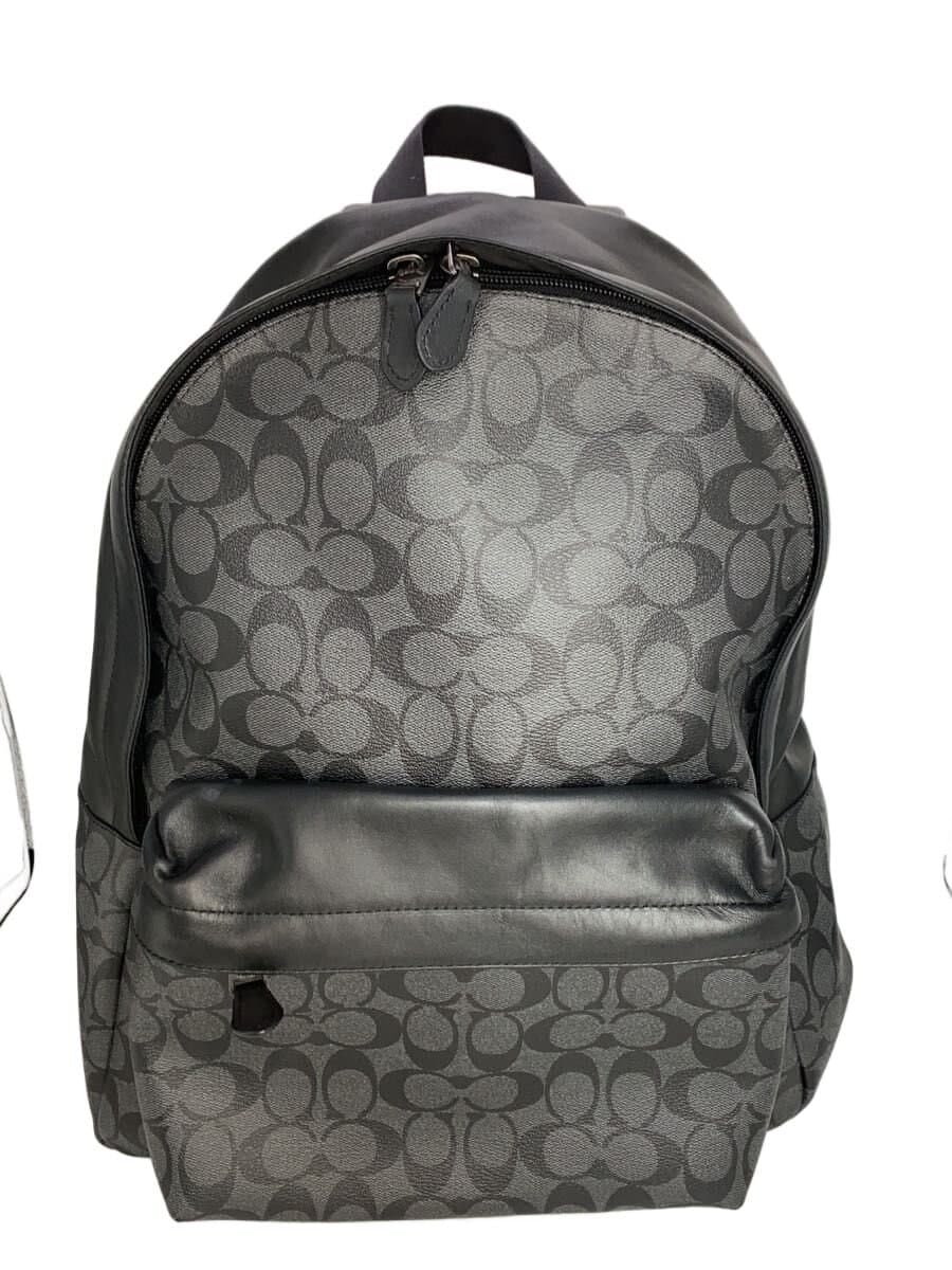 COACH Leather Contrast Signature Backpack PVC GRAY Allover Pattern f1780-f55398