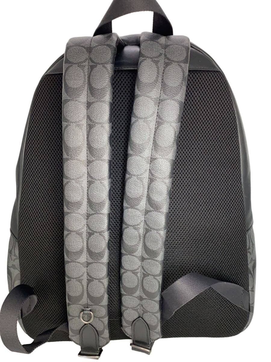 COACH Leather Contrast Signature Backpack PVC GRAY Allover Pattern f1780-f55398 3
