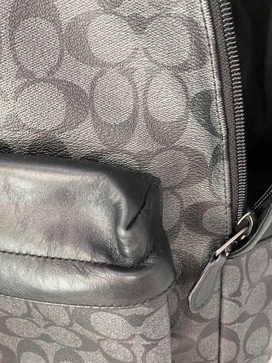 COACH Leather Contrast Signature Backpack PVC GRAY Allover Pattern f1780-f55398 7