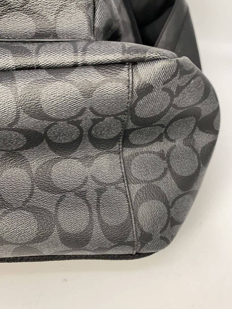 COACH Leather Contrast Signature Backpack PVC GRAY Allover Pattern f1780-f55398 8