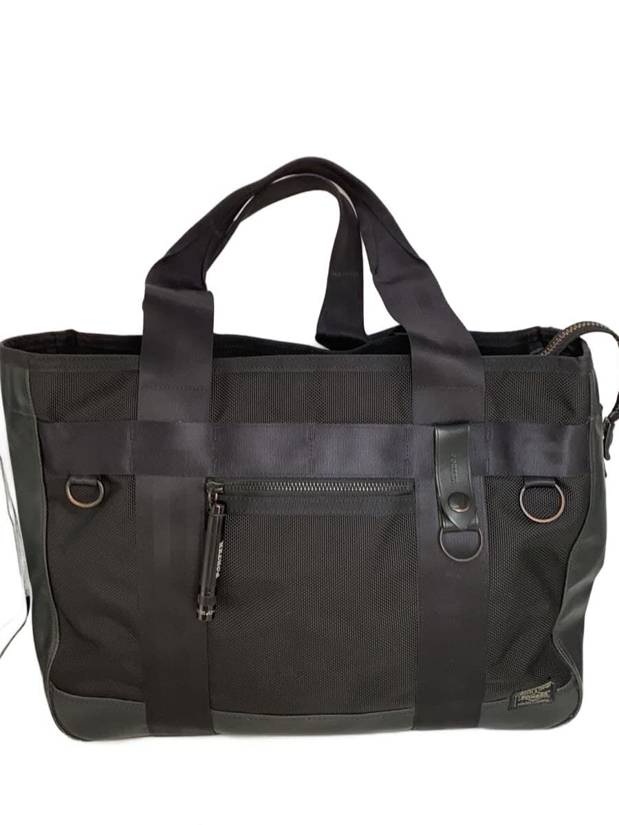 PORTERheat with Maglite tote bag polyester BLK corner wear hardware rust present