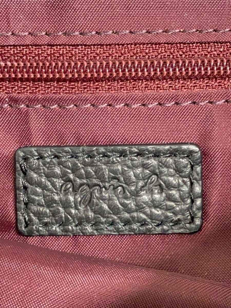 agnes b.the b Shoulder Bag Cowhide BLK Solid IS12C-05 5