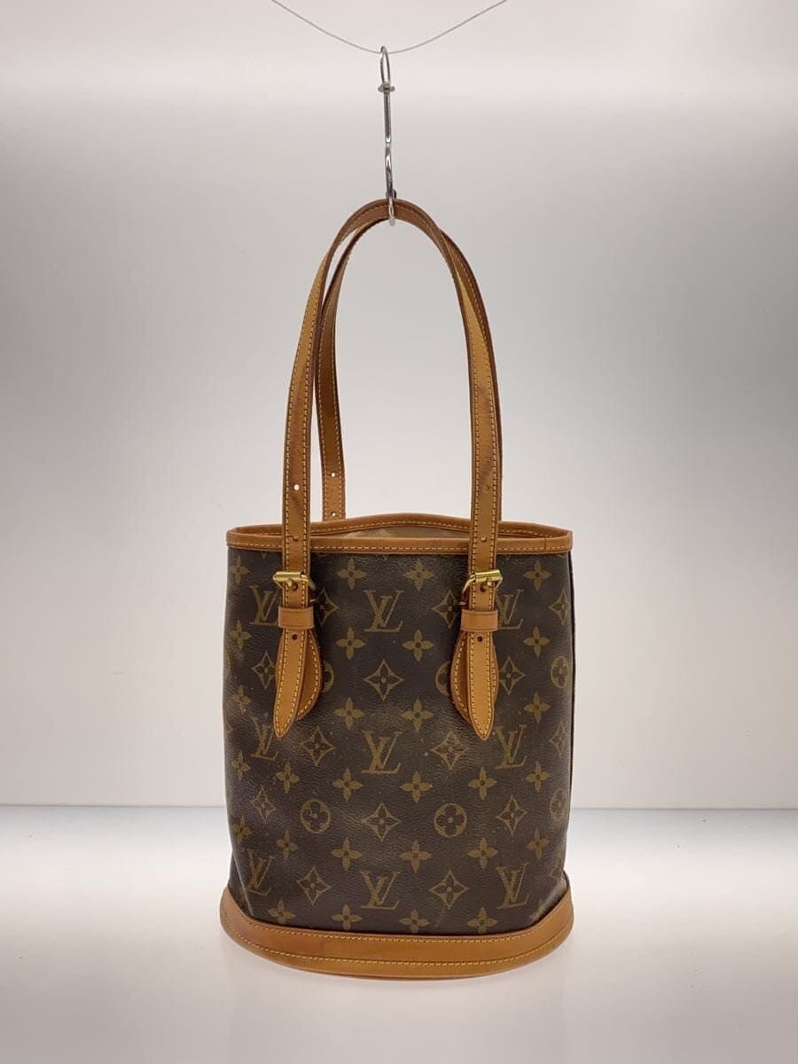 LOUIS VUITTON Petit Bucket_Monogram Canvas PVC BRW 3