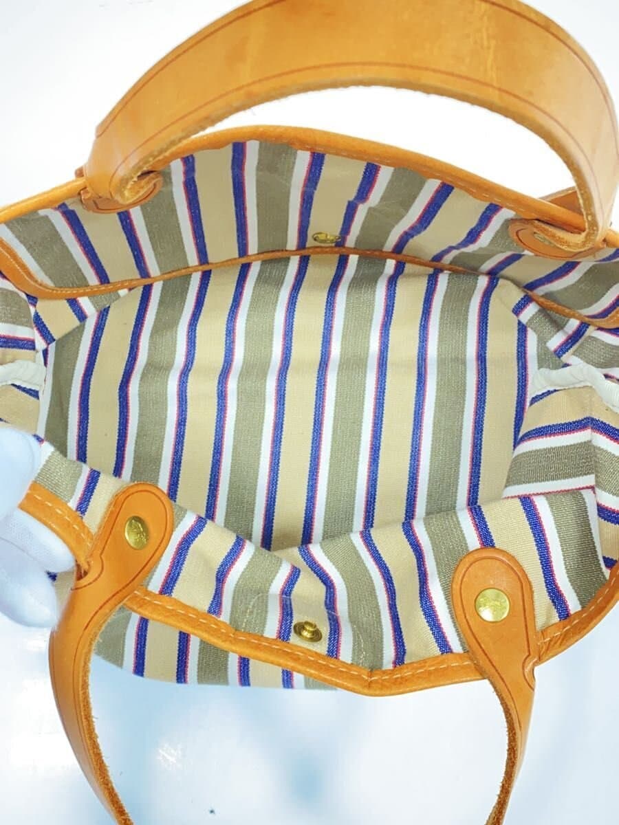 IL BISONTE 2way Shoulder Bag Canvas KHK Stripe 6