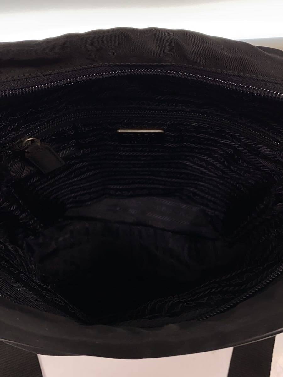 PRADA triangle plate shoulder bag nylon BLK plain 6