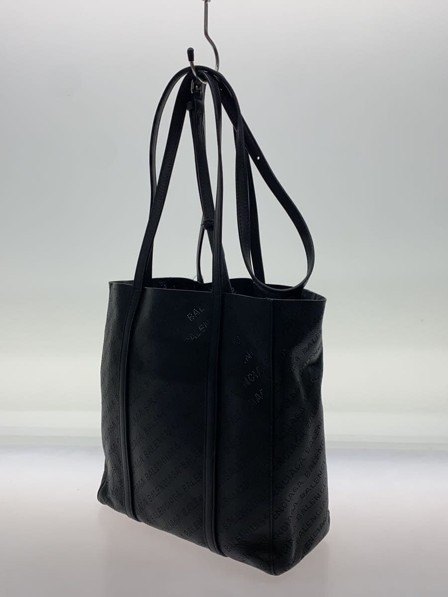 BALENCIAGA Shoulder Bag Leather BLK 2