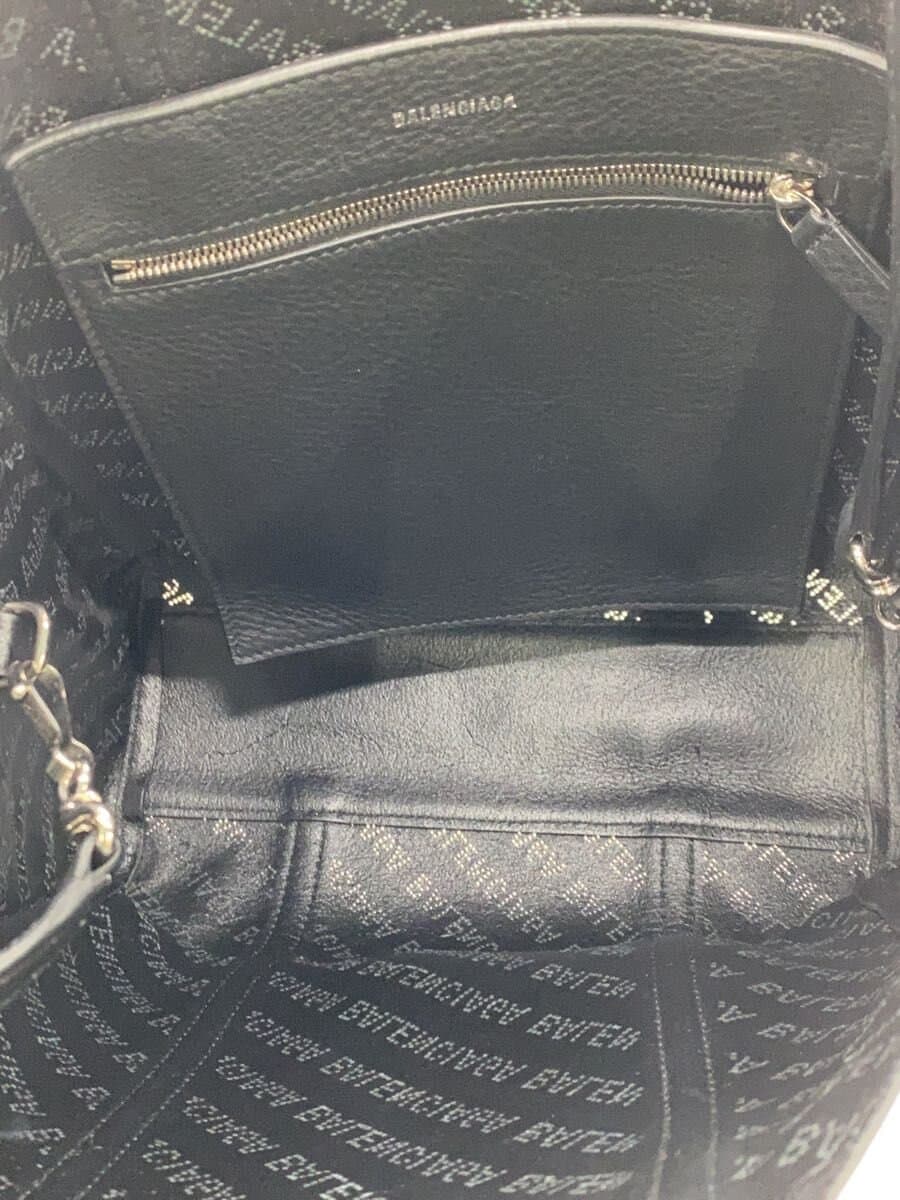 BALENCIAGA Shoulder Bag Leather BLK 6