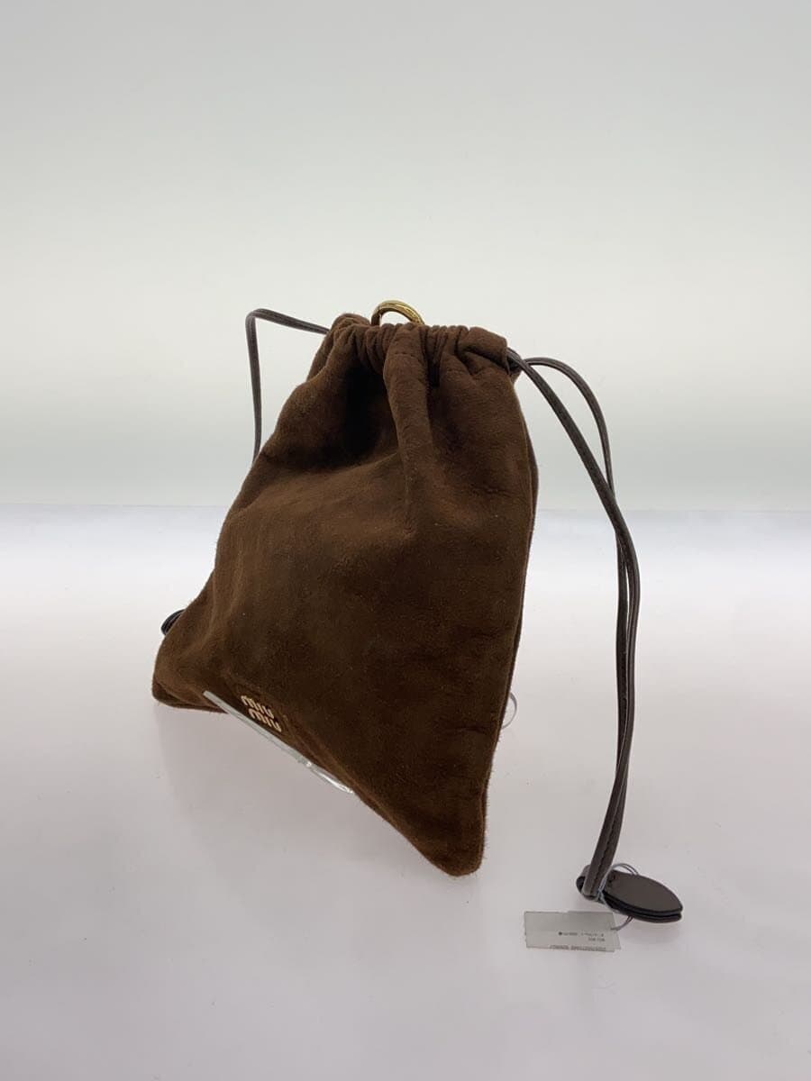 MIU MIUCAMOSCIO Suede Drawstring Pouch Suede BRW 2
