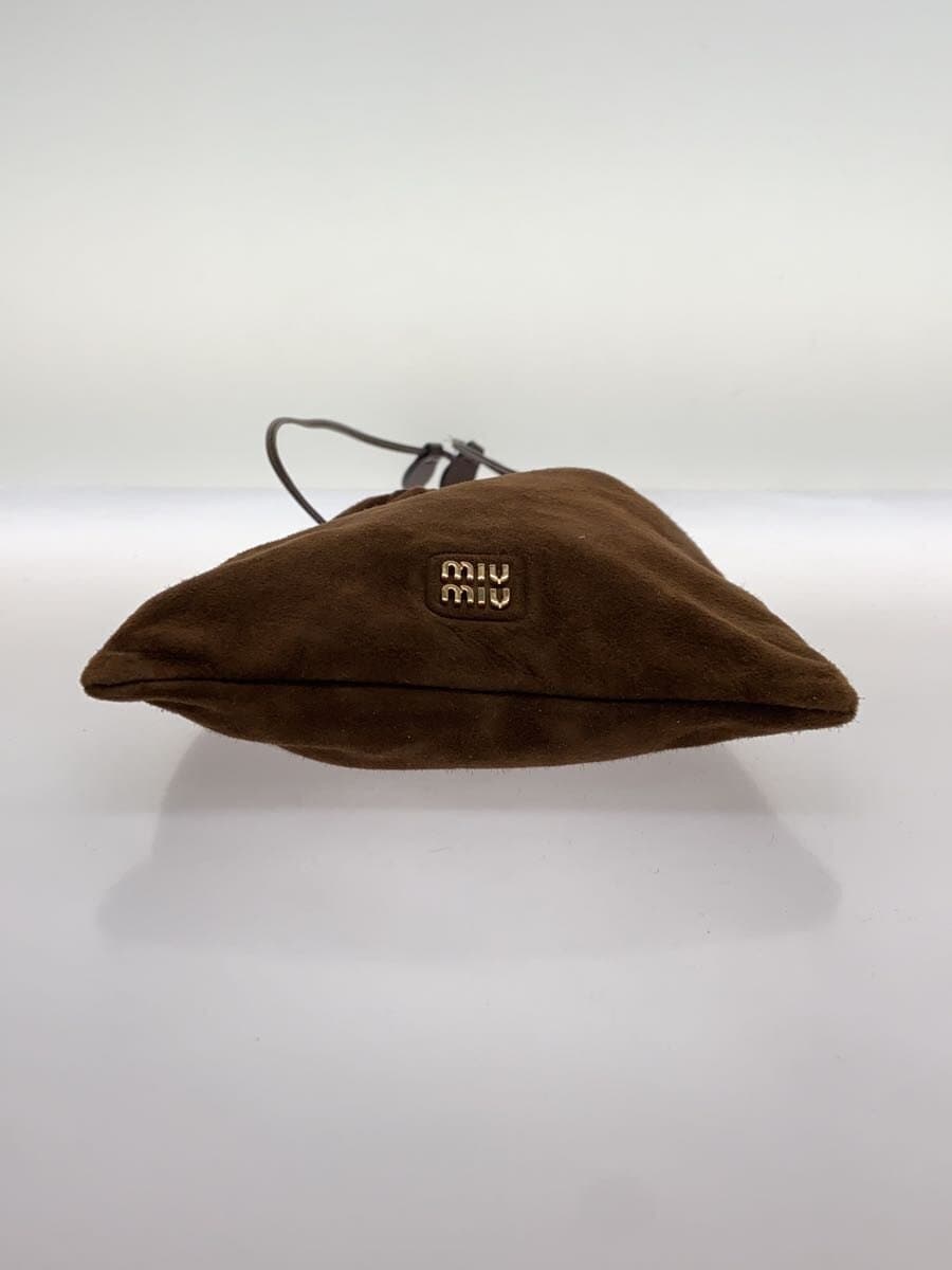 MIU MIUCAMOSCIO Suede Drawstring Pouch Suede BRW 4