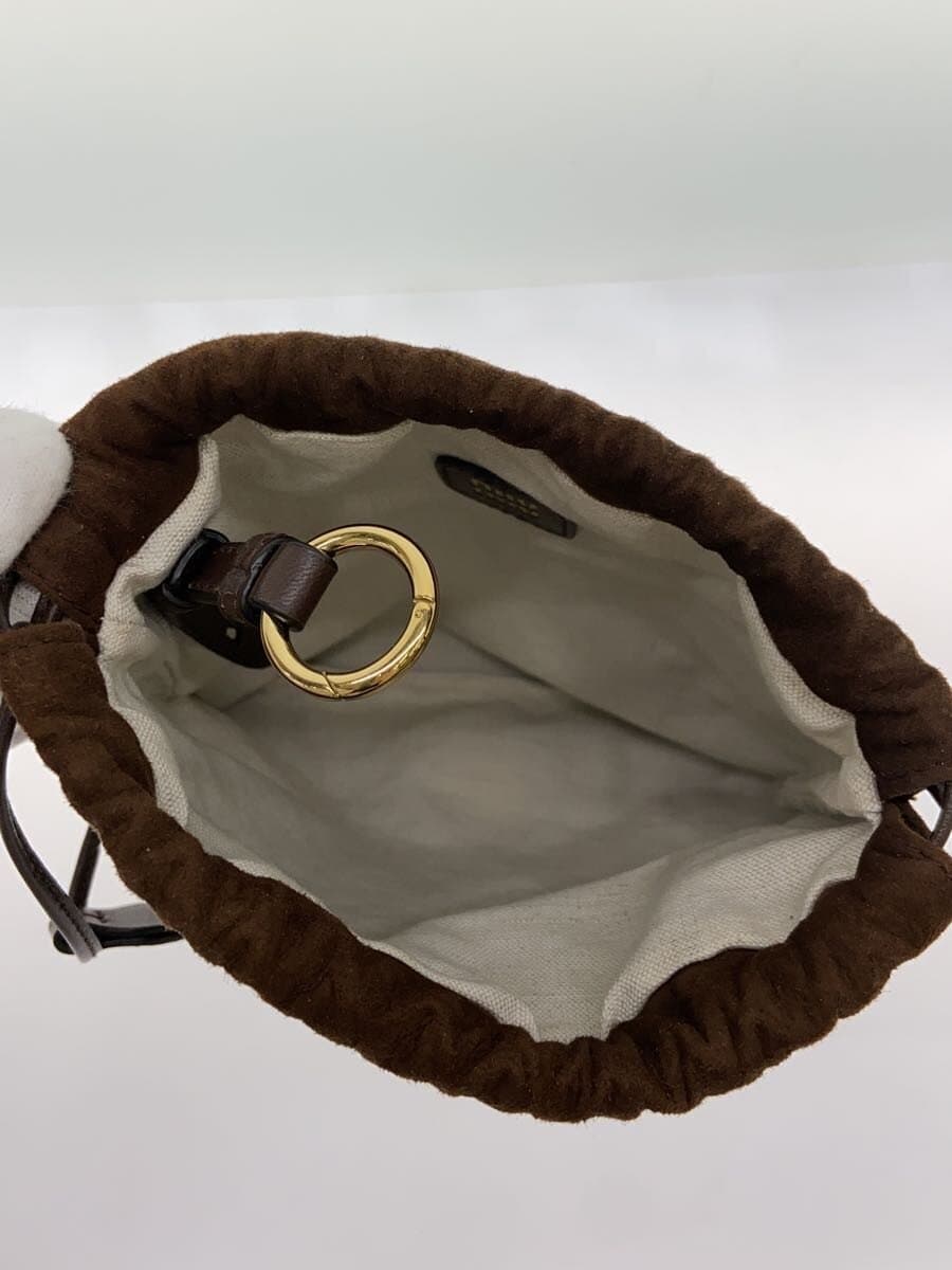 MIU MIUCAMOSCIO Suede Drawstring Pouch Suede BRW 6