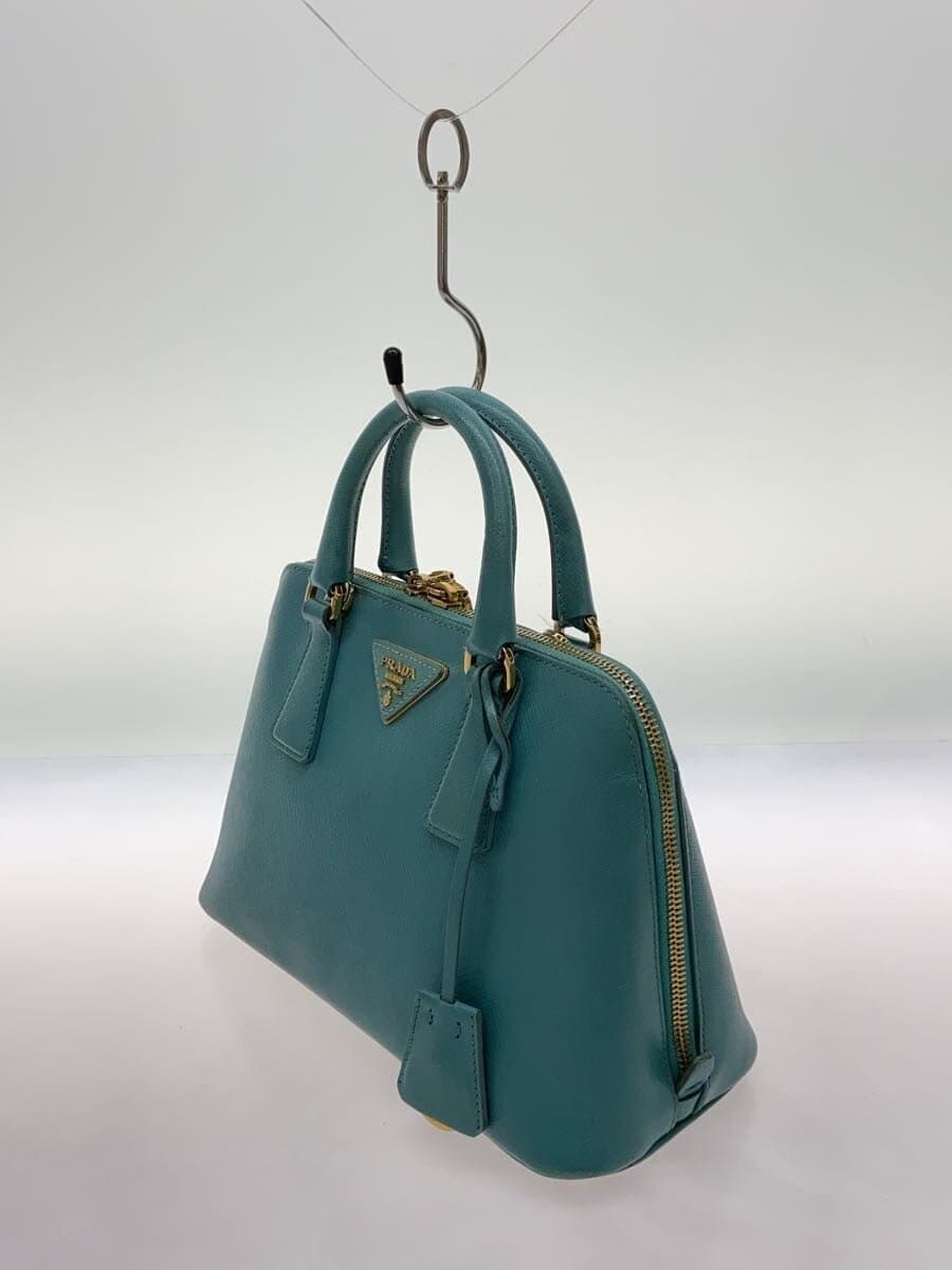 PRADA Saffiano Shoulder Bag Leather BLU 2