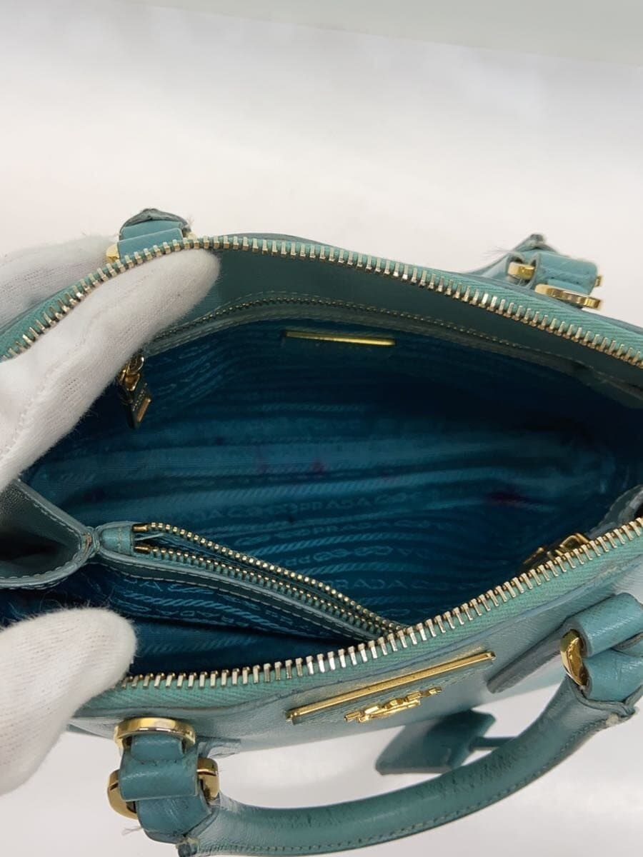 PRADA Saffiano Shoulder Bag Leather BLU 6