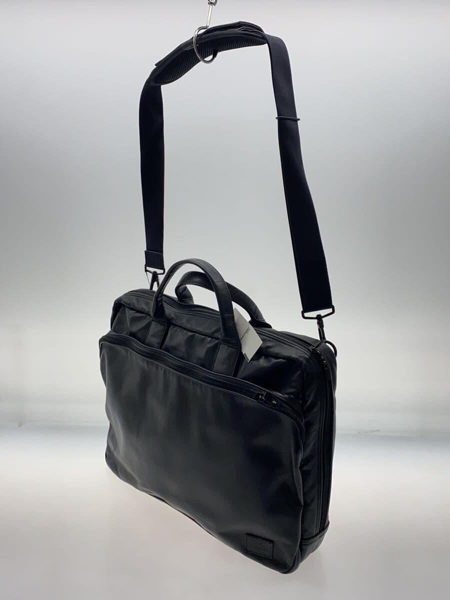 PORTERTIME BLACK Shoulder Bag Business Bag Leather BLK 2