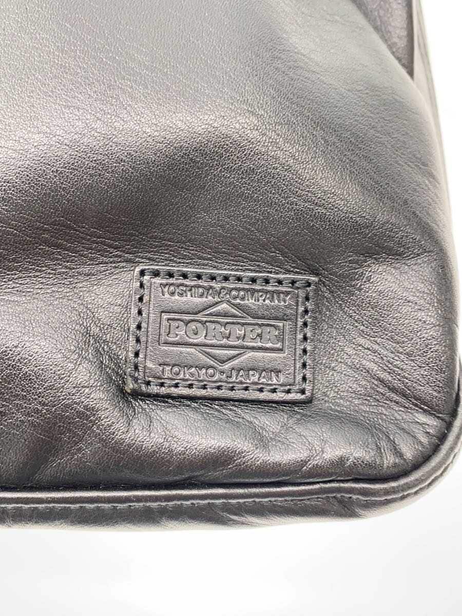 PORTERTIME BLACK Shoulder Bag Business Bag Leather BLK 5