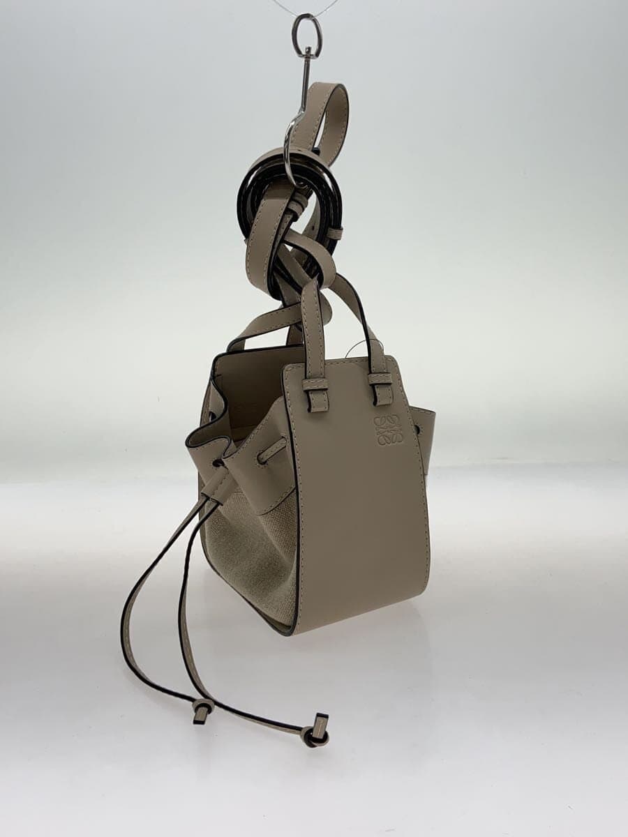 LOEWE Hammock Drawstring Shoulder Bag Canvas BEG 2