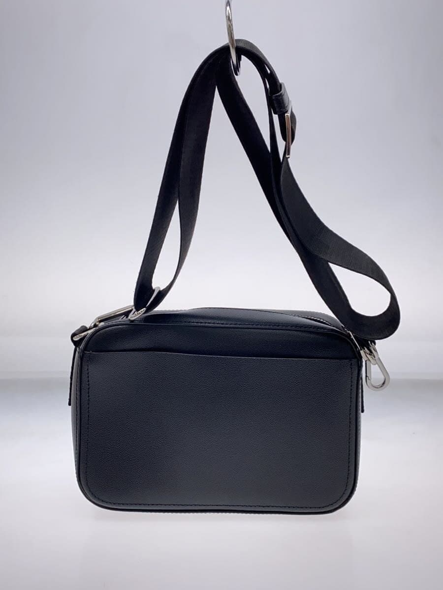 LUI'S Split Leather Pouch Shoulder Bag Faux Leather BLK 3